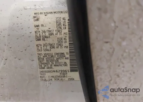 2023 Nissan Frontier Pro-4X 4X4 z USA, uszkodzony, nr VIN 1N6ED1EK1PN629965